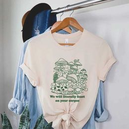 Men's T-Shirts Funny Mushroom T-Shirts Short Slve Hippie Vintage Fungi Lover T Shirt Cute Mycology Graphic Ts Women Cottagecore Clothes T240510