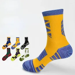 Men's Socks 6pairs Cotton Breathable Sweat Absorbing Deodorant Mid-calf Crew Running Basketball Fitness Sports