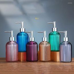 Liquid Soap Dispenser Durable Transparent 400ml Shower Gel Shampoo Leakage-proof Refillable Glass Empty Pump Bottle Container