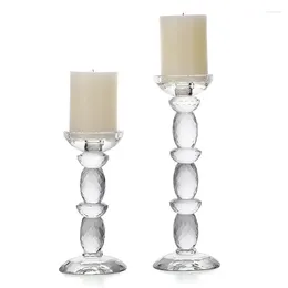 Candle Holders Crystal Glass Holder Candlelight Dinner Wedding Decoration Candlestick Dining-Table Ornaments Porta Velas Home Decor