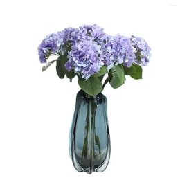 Decorative Flowers 1PC 34cm Silk Hydrangeas Artificial Wedding For Bride Hand Blooming Peony Fake White Home Decoration