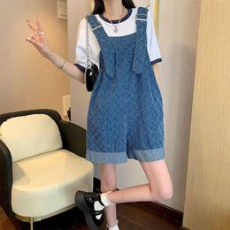 Women's Jumpsuits Rompers Denim Jumpsuits Women High Waist Summer New Overalls Loose Oversized Playsuits Casual One Piece Outfits Women Wide Leg Shorts Y240510