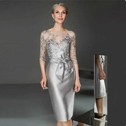 Runway Dresses Half sleeved bow belt formal occasion luxurious bride mother dress wedding party ball simple evening dress 2024 New