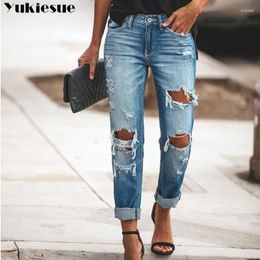 Women's Jeans Vintage High Waisted Woman Skinny Woman's For Women Ripped Hole Boyfriend Women's Clothe