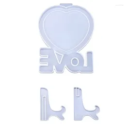 Storage Bags Resin Picture Frames Moulds For Epoxy Heart Shape & Love Word Silicone DIY Crafts Home Decor