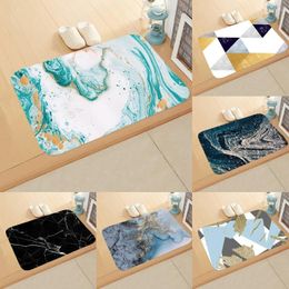 Bath Mats Marble Granite Surface Motif Plush Bathroom Decor Foot Pad Doormat Colorful Carpet Indoor Kitchen Non Slip Floor Rug
