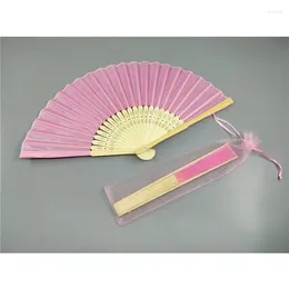 Party Decoration 20 Pcs Bamboo Fan Chinese Style Solid Colour Folding Fans Home Ornaments Art Craft Gift Wedding Prop