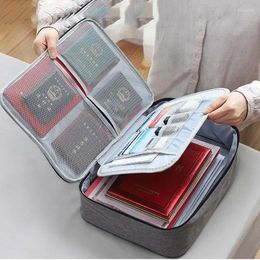 Storage Bags Multi-Layer Document Tickets Bag Certificate File Large Capacity Organiser Case Home Travel Passport Briefcase With Lock