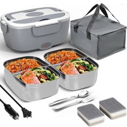 Dinnerware 60W Electric Lunch Box Warmer Portable Heater Home Car Use Heated Container Set For Truckers