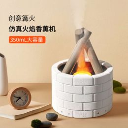 New Simulation Flame Aromatherapy Hine 350ml Creative Campfire Humidifier 5V Office Air Purification Diffuser