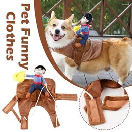 Dog Apparel Fancy Dress Horseback Riding Cosplay Costume Funny Dogs Accessories Pet Suit Halloween Clothes Puppy I1B8