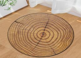 Wood Pattern Round Carpet Computer Chair Carpets Office Chairs Floor Mat Home Door Mats Foot Cushion4376533