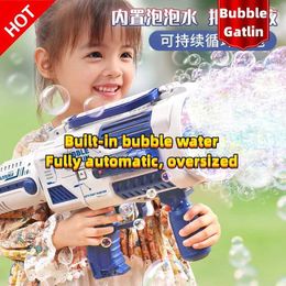 Gun Toys Bubble Gun Rocket Soap Machine N-hole Electric Space Launcher for Childrens Day Production Bubble Lamp Childrens Gift ToysL2405