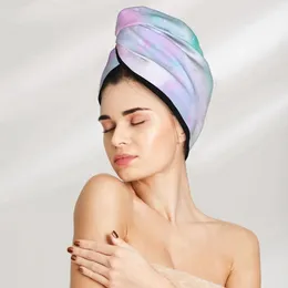 Towel Galaxy Marble Print Hair Bath Head Turban Wrap Quick Dry For Drying Women Girls Bathroom