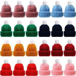 Party Decoration 20pcs Mini Knitting Hats Christmas Doll Wool Hat For Tree Ornament DIY Sewing Crafts Materials