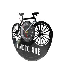 Wall Clocks Time To Bike Bikers Inspiration Quote Home Decor Mountain Bike Wall Clock Old Time Bicycle Cyclist Retro Vinyl Record Wall Clock