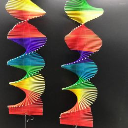 Decorative Figurines Rainbow Wind Spinner Mobile Chime Lawn Spiral Party Home Decor Colorful DIY Outdoor Garden Ornament