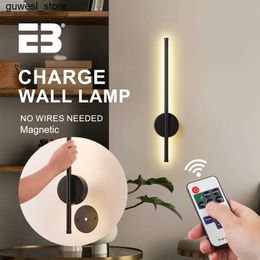 Night Lights Rechargeable wall lamp 50cm wireless LED light with remote control bedroom bedside lamp dimming modern LED wall lamp S240513