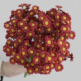 Decorative Flowers 1 Bouquet 60 Flower Heads Beautiful Artificial Chamomile Daisy Silk Branch Home Decor Wedding Table Room Decoration F696