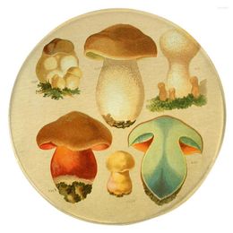 Carpets HX Fashion Flannel Carpet Round Area Rug Mushroom Science Of Plant For Living Room Kitchen Mats Floor