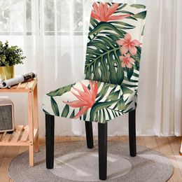 Chair Covers Elastic Dining Cover Strech Leaf Print Kitchen Stools Slipcover Spandex Seat Home Party Banquet Decoration