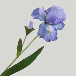 Decorative Flowers 1PC 76cm Artificial Iris Flower Branch Summer Wedding Decor Home Table Plant Decoration Flores Silk Fake Party Supplies