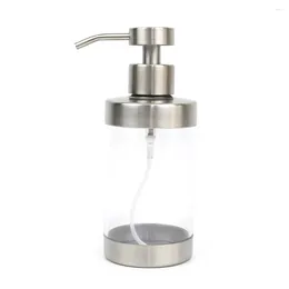 Liquid Soap Dispenser 1PC 304 Stainless Steel Acrylic Transparent Foam Press Type Manual Shower Gel Bottle 350ml