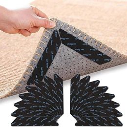Bath Mats 8pcs Carpet Anti Slip Curling Patch Reusable Washable Fixed Sticker Floor Rug Mat Tape Gripper Corners Pad
