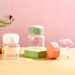 Mugs 2024 Ins Mini 300ml Cute Pocket Chubby Glass Mug Fruit Jam Hoeny Storage Cup Tumbler With Lid