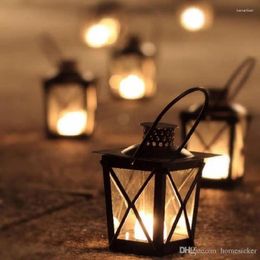 Candle Holders Black/White Metal Iron Lantern Hanging Candlestick Wedding Candelabra Centrepieces Decoration