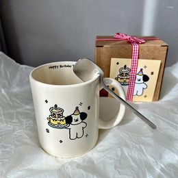Mugs 300ml Korean Cute Puppy Birthday Gift Ceramic Cup Home Coffee Breakfast Kitchen Milk Couple