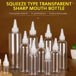 Liquid Soap Dispenser 20/30/50/100ml Ml Transparent Plastic Sharp Mouth Bottle Pointed-neck Small Sub-packed Watercolour Paint Squeeze