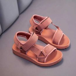 Sandals 2021 Summer Boys Sandals Casual Childrens Shoes Rubber School Breathable Open ToeBoy Beach SandalsL240510