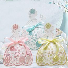 Gift Wrap 12pcs Bride Wedding Box Princess Candy Baby Shower Favors Chocolate Decoration Party Supplies