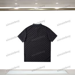 xinxinbuy Men designer Tee t shirt 2024 Italy Chessboard grid jacquard fabric Towel fabric 1854 polo short sleeve cotton women white black blue Khaki S-XL