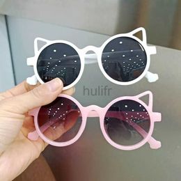 Sunglasses 2024 New Childrens Sunglasses Girl Brand Cat Eye Childrens Glasses Boy UV400 Lens Baby Sunglasses Cute Shadow d240513