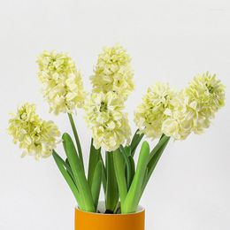 Decorative Flowers Simulation Of 2 Fork Hyacinthus Orientalis Flower Purple Lilan Artificial Silk Background Soft