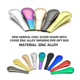 Stock Lowest Pipes 8 Delivery Fast Colours Price Custom Metal Smoking Hand Spoon Pipe Fy3657