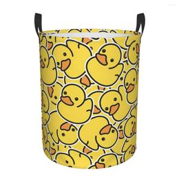 Laundry Bags Yellow Classic Rubber Duck Dirty Basket Waterproof Home Organiser Clothing Kids Toy Storage