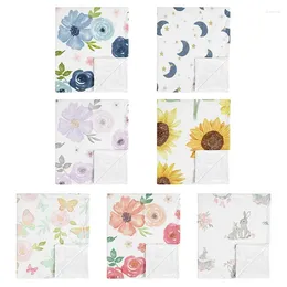 Blankets 75x100cm Baby Receiving Blanket Soft Cotton Swaddle Wrap Floral Printed Sleeping Bag Infants Bath Towel Stroller Cover