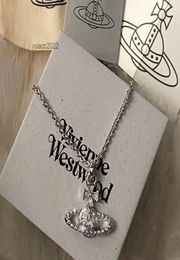 Beaded Necklaces 2022 Pendant Necklaces an Back Pin Female Saturn Full Diamond Mother's Day Gift2117074