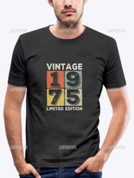Men's T-Shirts Vintage 1975 Limited Edition Men T Shirts Retro Classic Art Print Ts Short Slve O Neck Harajuku Strtwear Birthday Gifts T240510