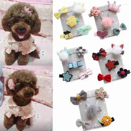 Dog Apparel 5PCS Cute Butterfly Bows Hair Accessories Cat Jewellery Bow Hairpins Pet Clips Barrette Costume Supplies