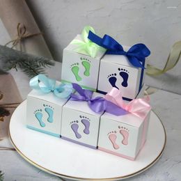 Gift Wrap Chocolate Candys Sweets Favours Box Baptism Born Baby Shower Containing Dragees Boy Girl Gender Reveal Sugared Almonds