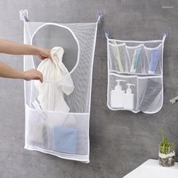 Laundry Bags Nylon Mesh Pockets Bathroom Wall-mounted Dirty Clothes Storage Bag Large Capacity Multifunctional Toiletries Container