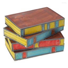 Table Lamps Handcrafted Stacked Books Lamp Vintage Night Light Resin Material For Living Room And Office