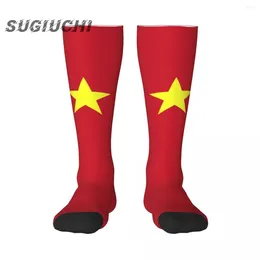 Men's Socks Vietnam Flag Polyester 3D Printed For Men Women Casual High Quality Kawaii Street Skateboard