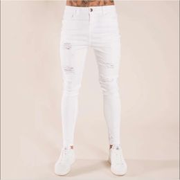 Jeans for water washed clothing, tight fitting with torn knees, spring/summer thin men's clothing M513 43