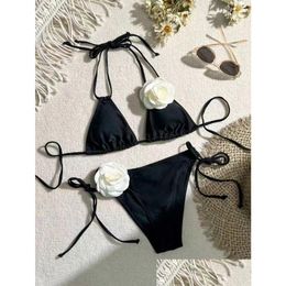 Womens Swimwear France Paris Women Beach Black Two-Piece Swimsuit Designers Bikini Bathing Suit Y Summer Womans Channel Drop Delivery Othnb
