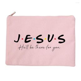 Storage Bags Women's Canvas Cosmetic Bag Organizer Pencil Festival Gift For Women Home Supplies Flight Travel Accessories